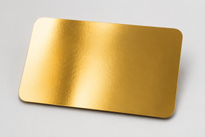 Rounded Corner Gold Foil PET Glossy Laminated 760 mic